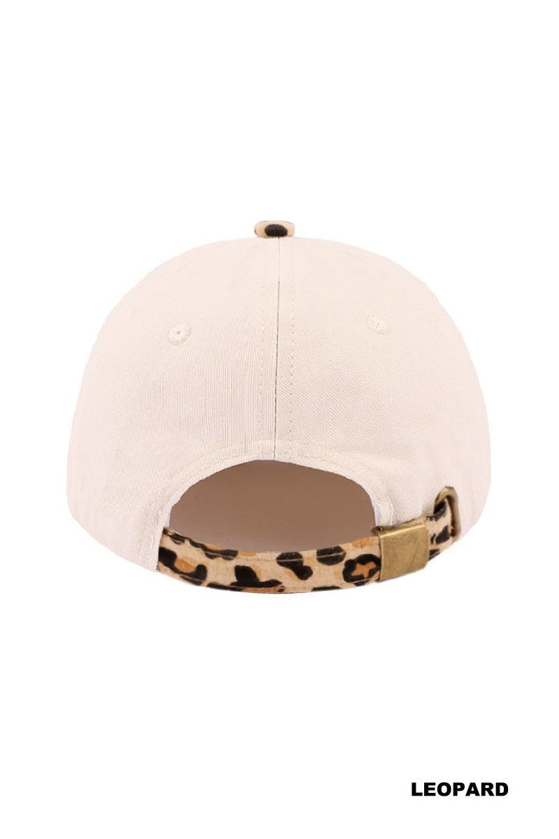 Zenana Marriage Material Two-Tone Canvas Cotton Cap - Leopard