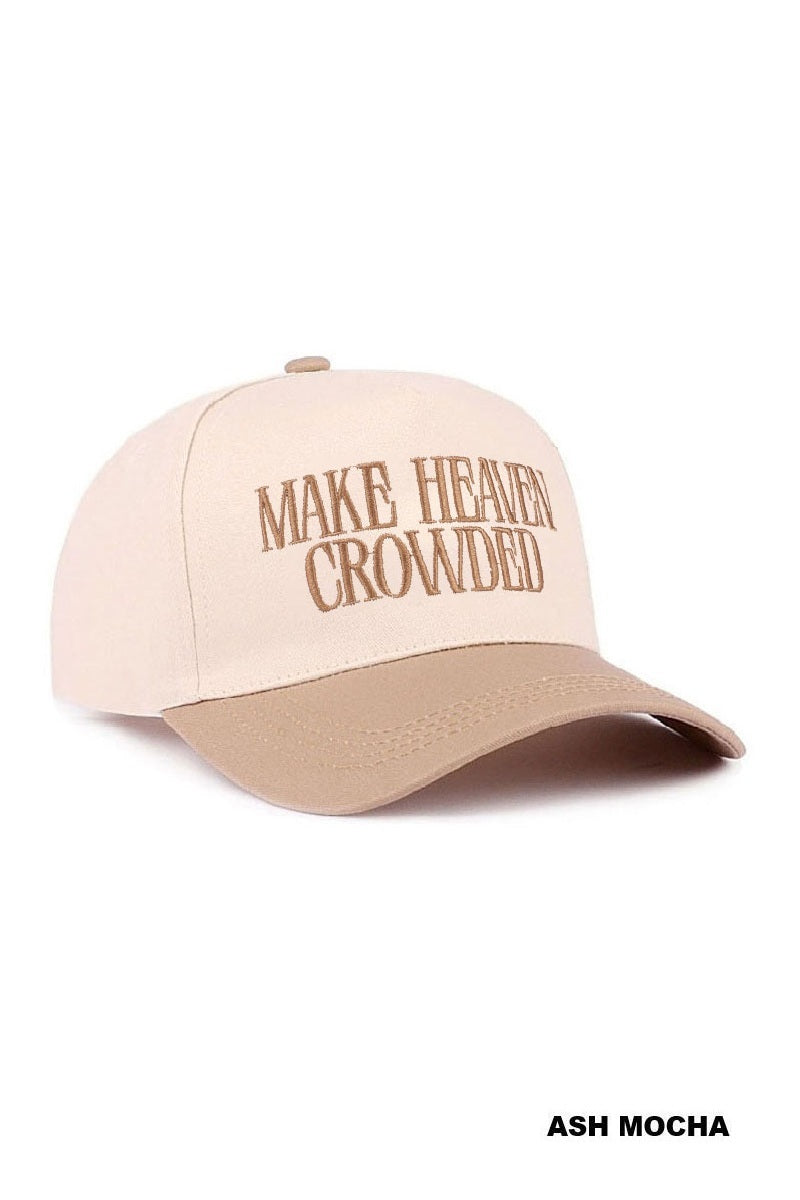 Zenana Make Heaven Crowded Two-Tone Canvas Cotton Cap -Mocha