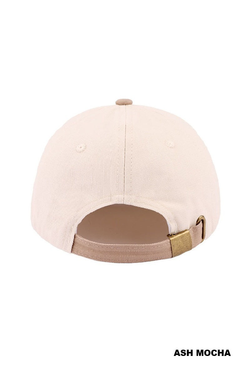 Zenana Make Heaven Crowded Two-Tone Canvas Cotton Cap -Mocha