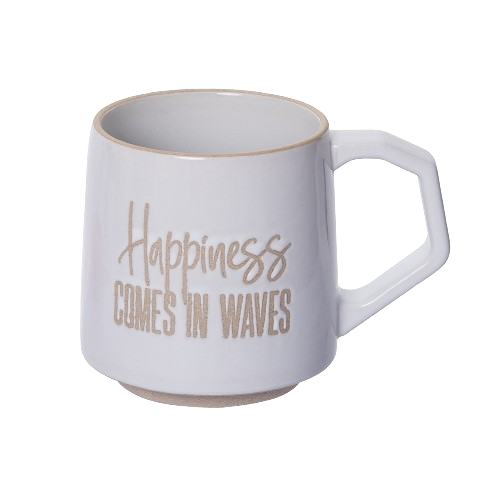 Gift Beach Mug - Happiness Comes in Waves