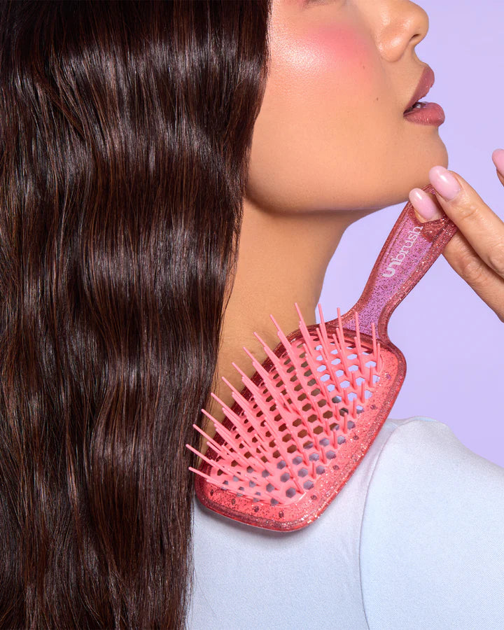 UNbrush Detangling Regular Hair Brush Glitter - Ruby
