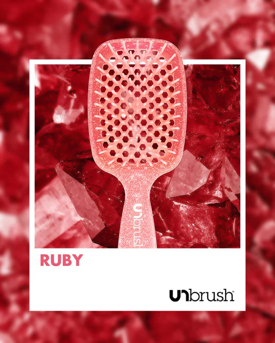 UNbrush Detangling Regular Hair Brush Glitter - Ruby