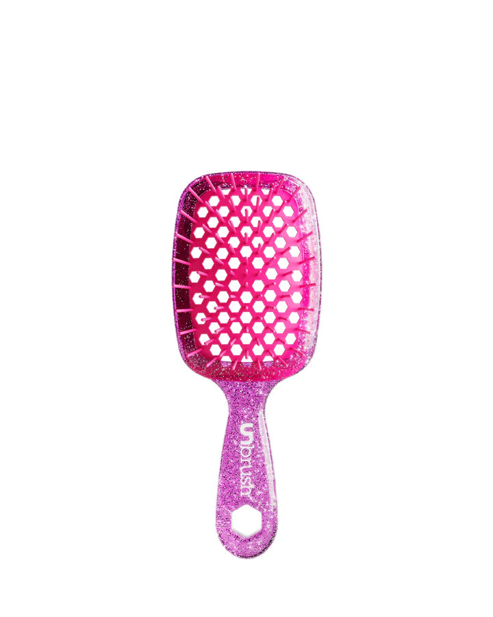 UNbrush Detangling Hair Brush Mini Glitter - Rose Quartz