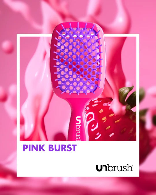 UNbrush Detangling Regular Hair Brush Neon - Pink Burst