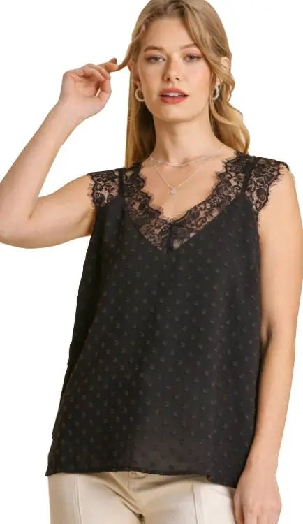 Umgee Polkadot Lace Tank Umgee