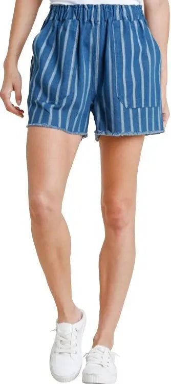 Umgee Striped Denim Shorts Umgee