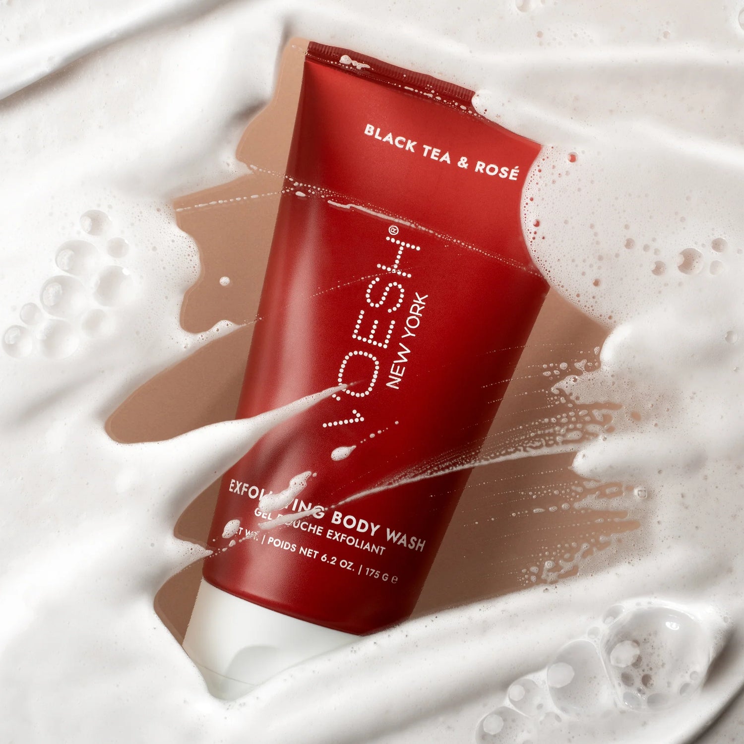 Voesh Exfoliating Body Wash Black Tea & Rosé - Sugar Scrub with Plant-Derived AHAs - 6.2 oz.
