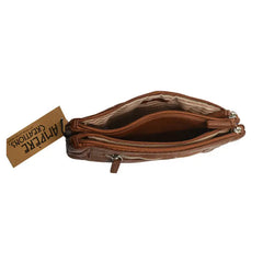 Vegan Brown Leather Wristlet PinkPro Beauty Supply