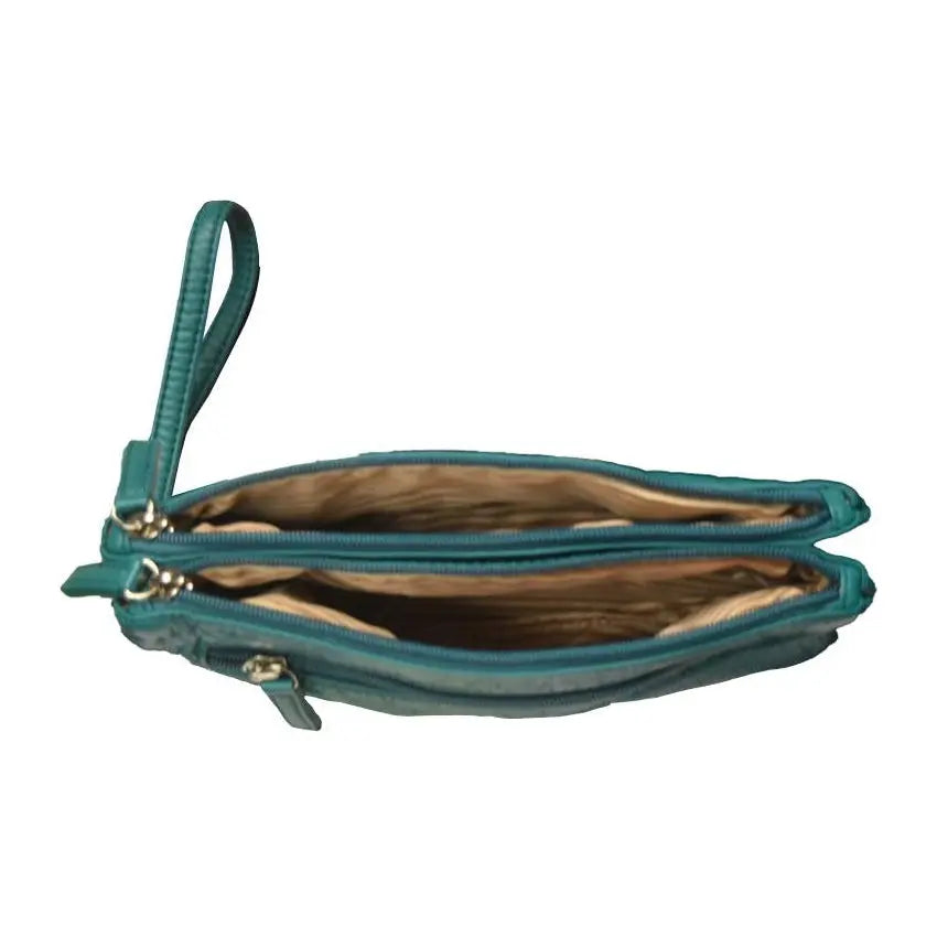 Vegan Leather Teal 3-Way Wristlet PinkPro Beauty Supply