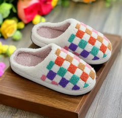 Vivid Checkered Slippers PinkPro Beauty Supply