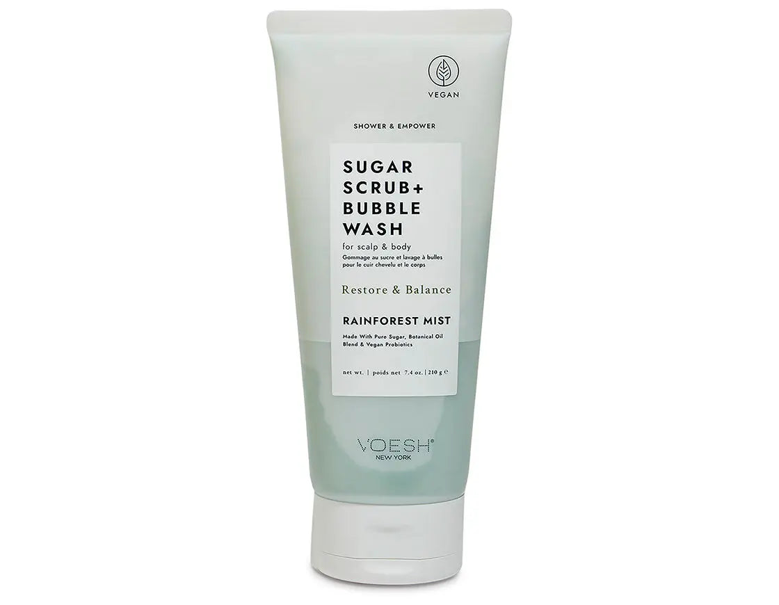 Voesh Sugar Scrub+Bubble Wash Rainforest Mist 7.4 oz. Voesh New york