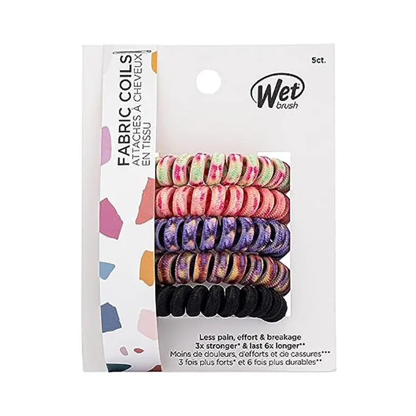 Wet Brush Pro Fabric Coils 5 Count Patterned Wet Brush