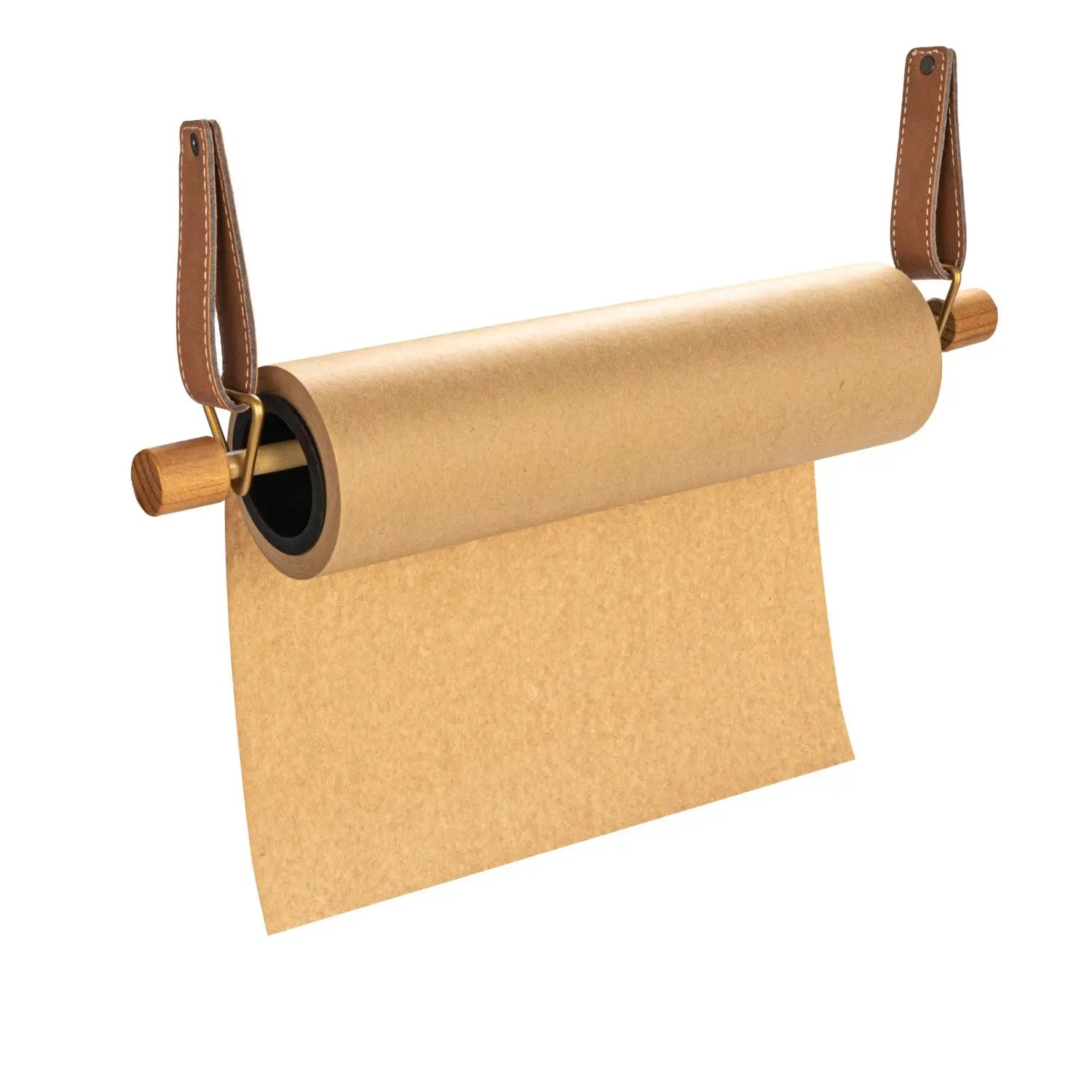 Wood Wall Mounted Paper Dispenser with Straps & Paper Roll Gift