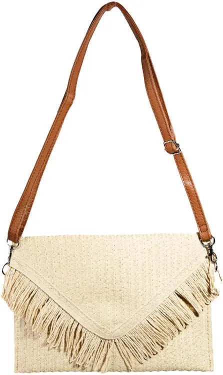 Woven Fringe Clutch & Crossbody PinkPro Beauty Supply