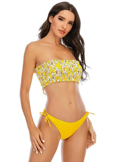 Yellow Daisy Bikini Swimsuit PinkPro Beauty Supply