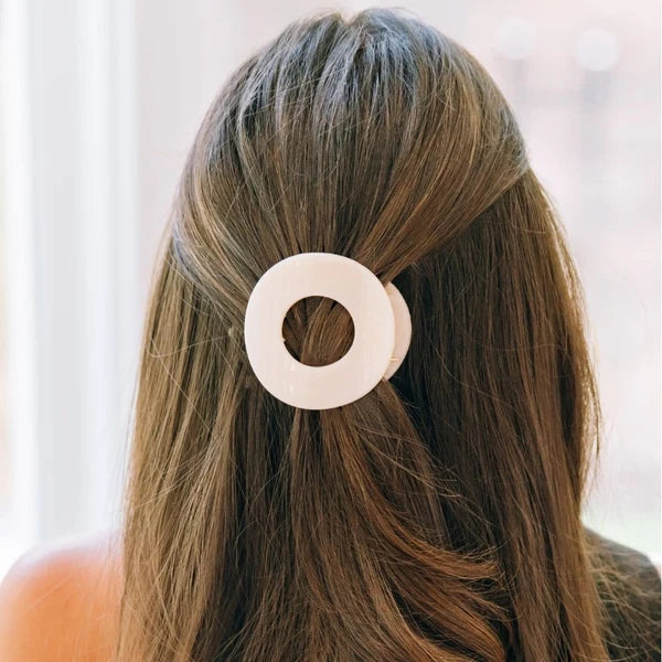 Teleties Flat Circle Clip Medium - Almond Beige