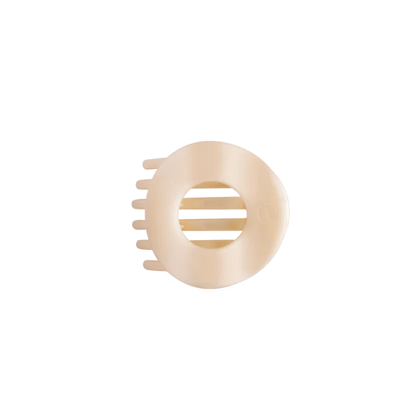 Teleties Flat Circle Clip Small - Almond Beige