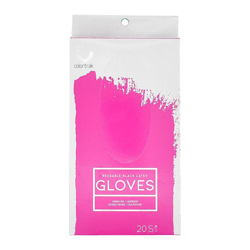 Colortrak 20 guantes de látex negros reutilizables