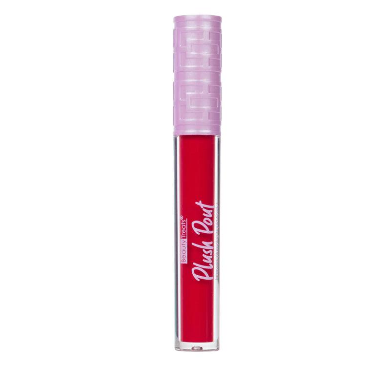 Beauty Treats Plush Pout Longwear Plumping Liquid Lipstick- Red