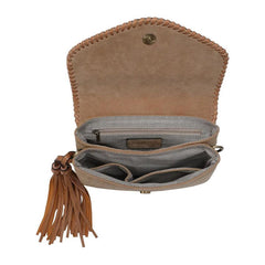 Jen & Co. Suede Crossbody with Tassel Tan DISCO Jen & Co.