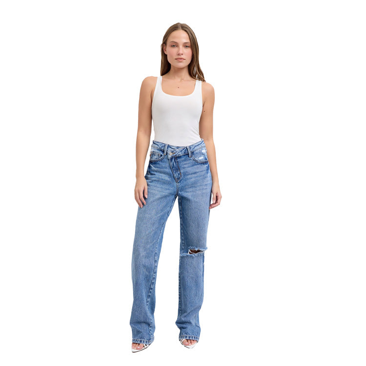 Judy Blue Magic Criss-Cross Dad Jean