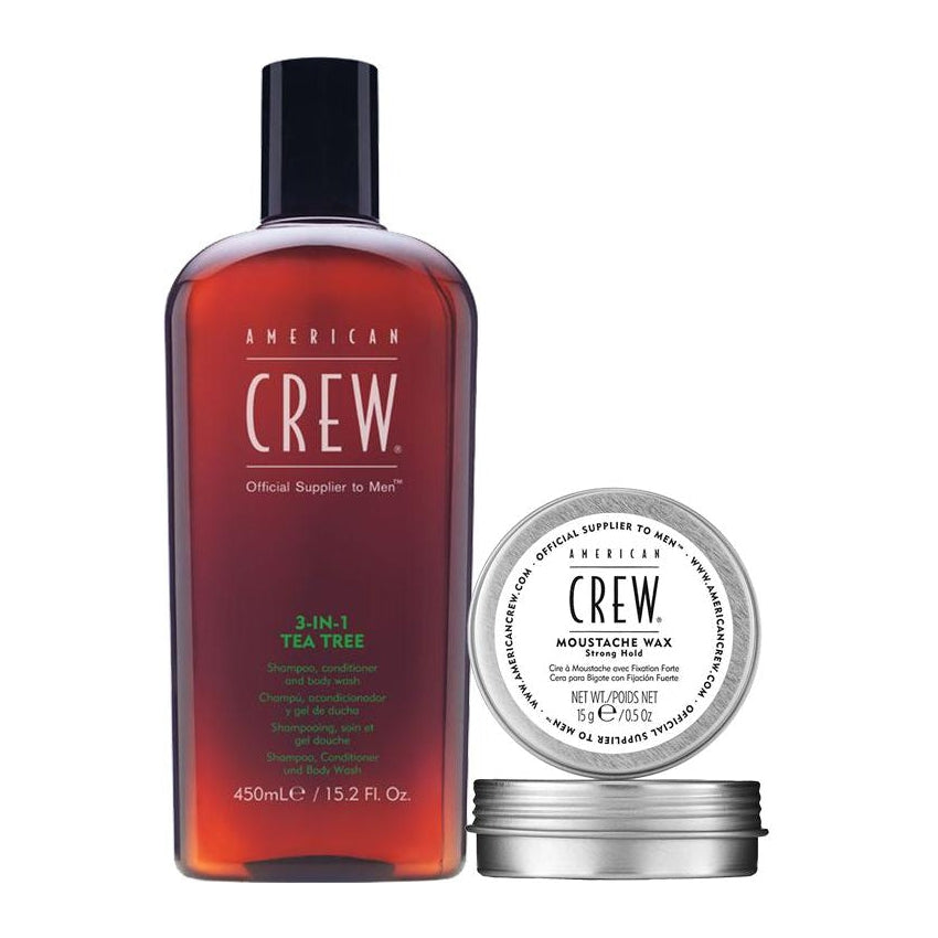 American Crew Father's Day 3-In-1 Tea Tree Shampoo + Stache Wax American Crew