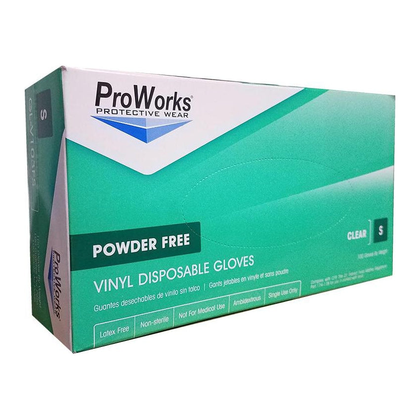 Guantes de vinilo sin polvo ProWorks, 100 unidades