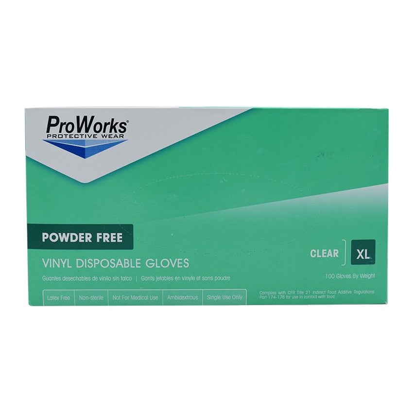 Guantes de vinilo sin polvo ProWorks, 100 unidades
