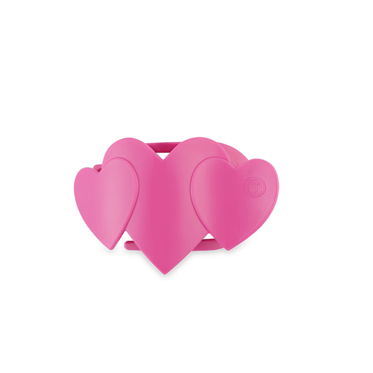 Teleties Flat Clip Tiny Heart to Heart - Pink