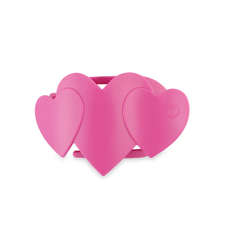 Teleties Flat Clip Small Heart to Heart - Pink