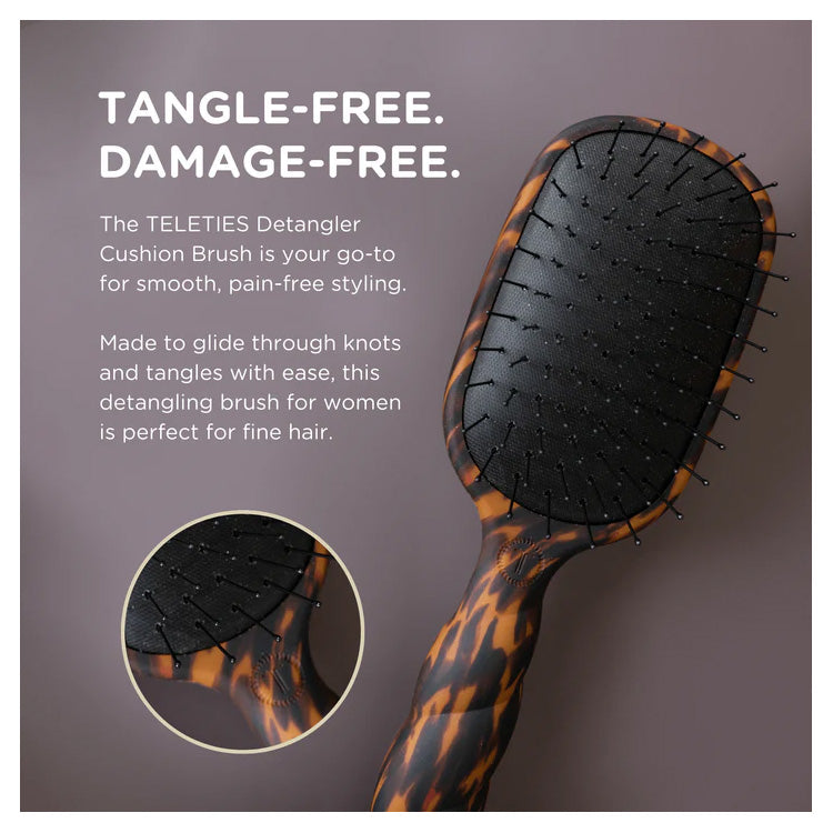 Teleties Detangler Hair Brush for Fine Hair – Tortoise