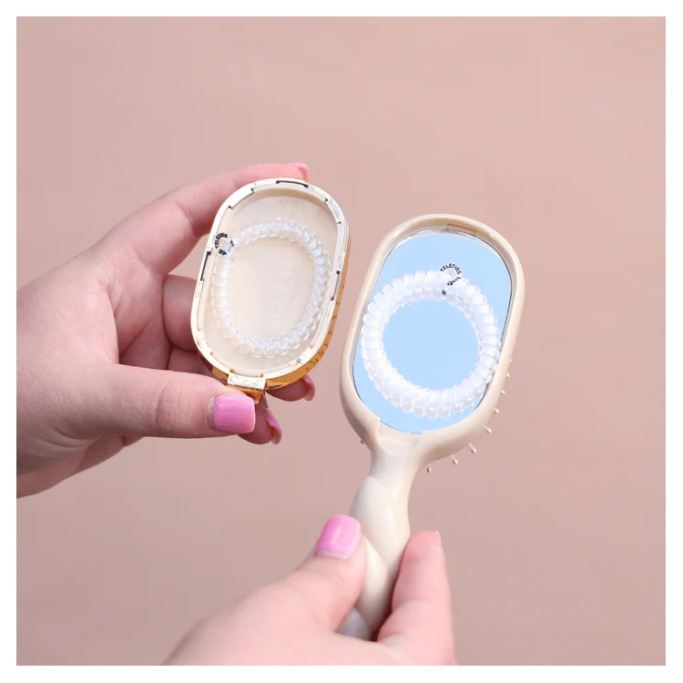 Teleties Mini Detangler Hairbrush for Medium Hair - Tan