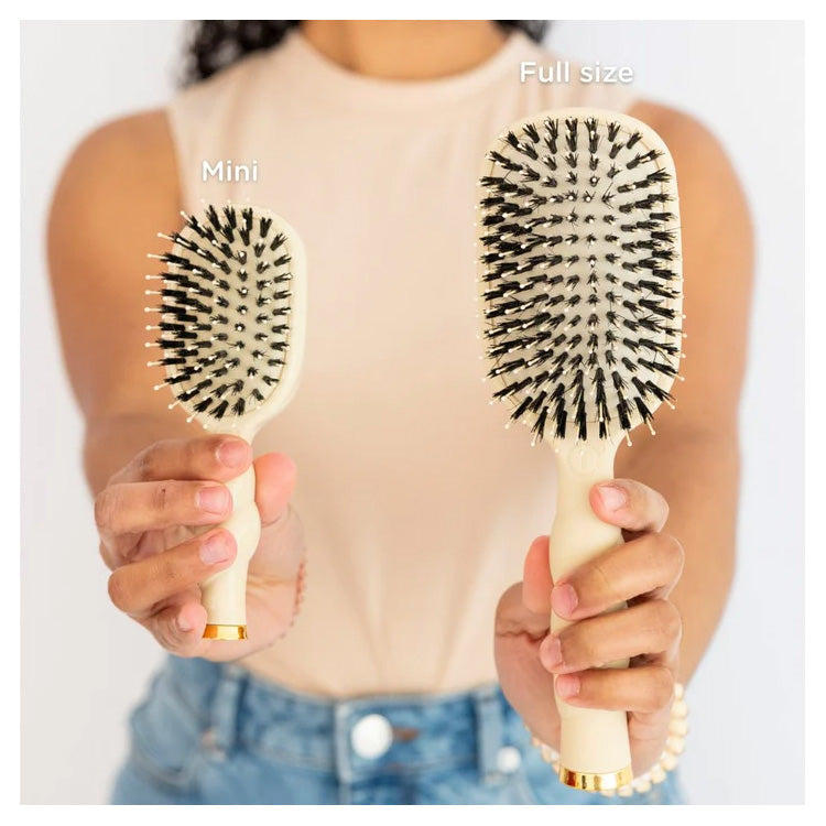 Teleties Mini Boar Bristle Hair Brush - Tan