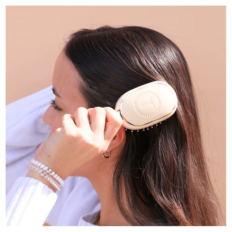 Teleties Mini Boar Bristle Hair Brush - Tan