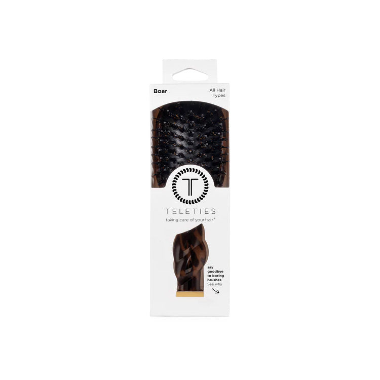 Teleties Mini Boar Bristle Hair Brush - Tortoise
