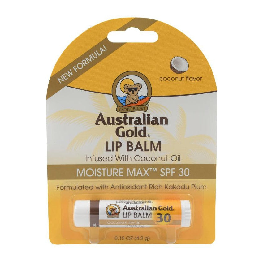 Blíster de bálsamo labial de coco Australian Gold SPF 30