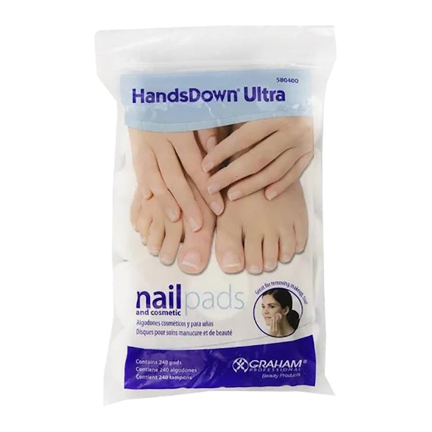 HandsDown Ultra Round Nail and Cosmetic Pads 240 Count Bag