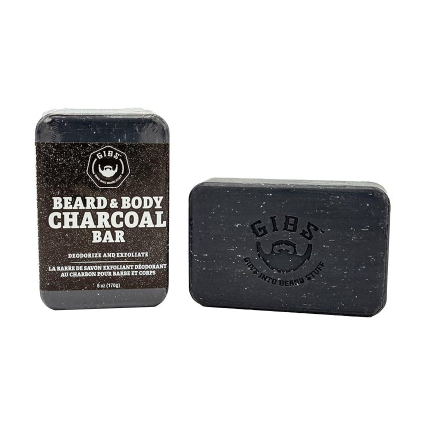 Jabón de barra de carbón para barba y cuerpo Gibs