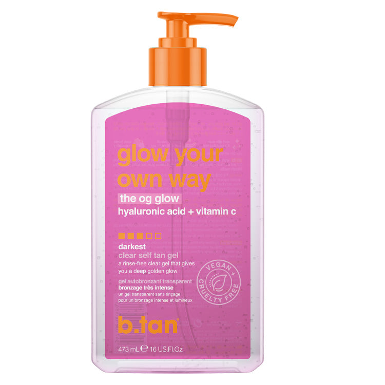 B.Tan Glow Your Own Way Daily Glow Gradual Clear Self Tan Gel 20 oz
