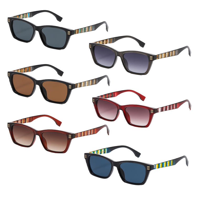 Giselle Stripped Sunglasses - Assorted Color - PinkPro Beauty Supply
