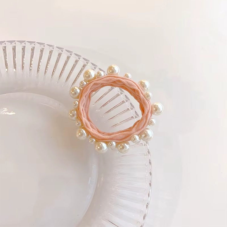 Pearl Embellished Hair Tie - Pink