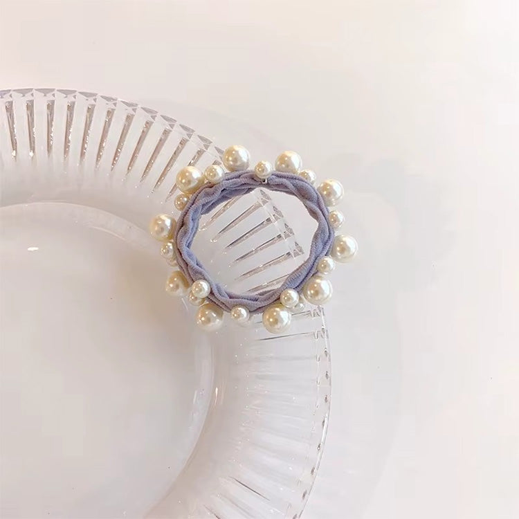 Pearl Embellished Hair Tie -Lavender