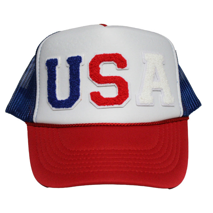 Trucker Hat Chenille USA - Blue/Red/White