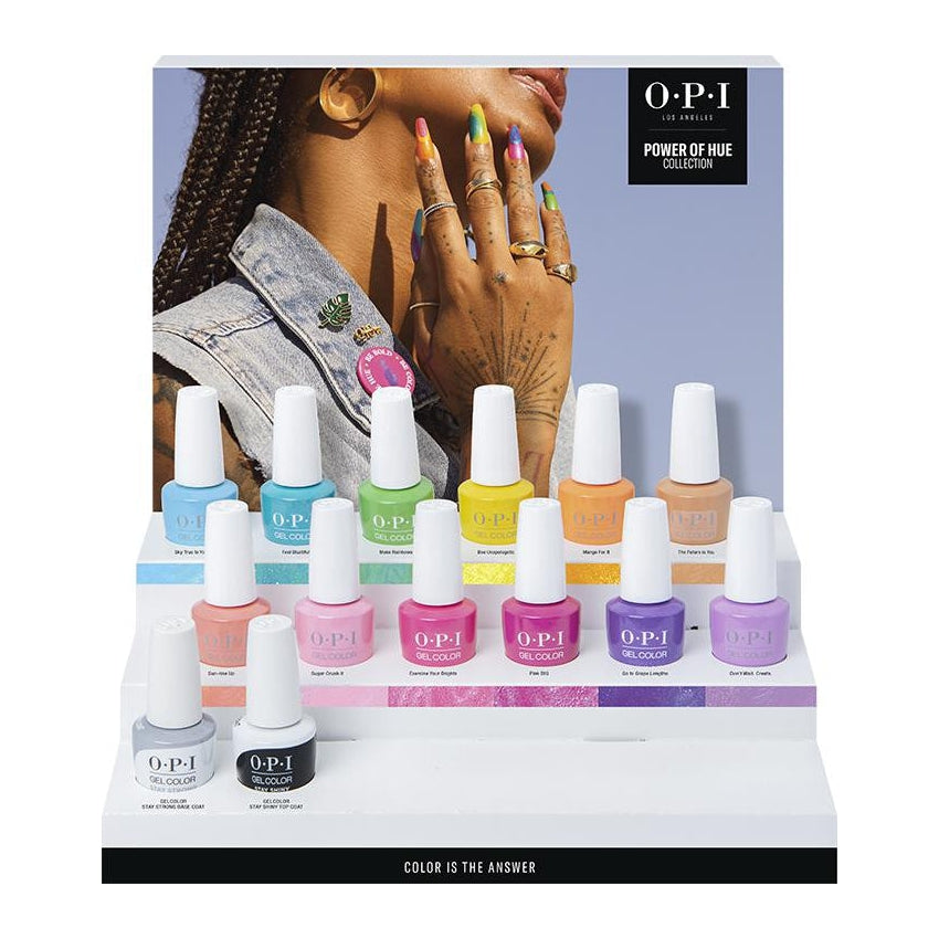 OPI GelColor Power of Hue Collection 14 Piece Chipboard Display