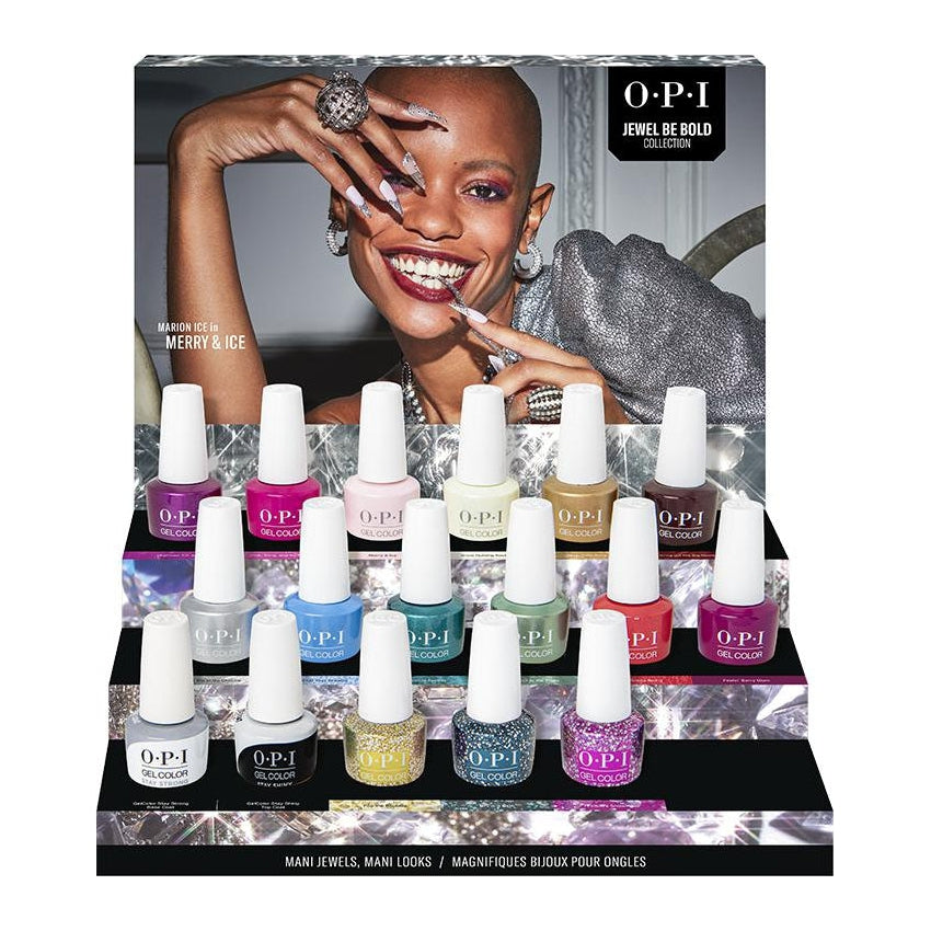 OPI GelColor Jewel Be Bold Collection 17 Piece Chipboard Display