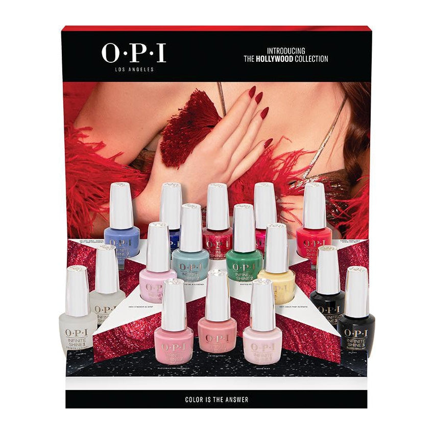 OPI Infinite Shine Hollywood Collection 16 Piece Chipboard Display