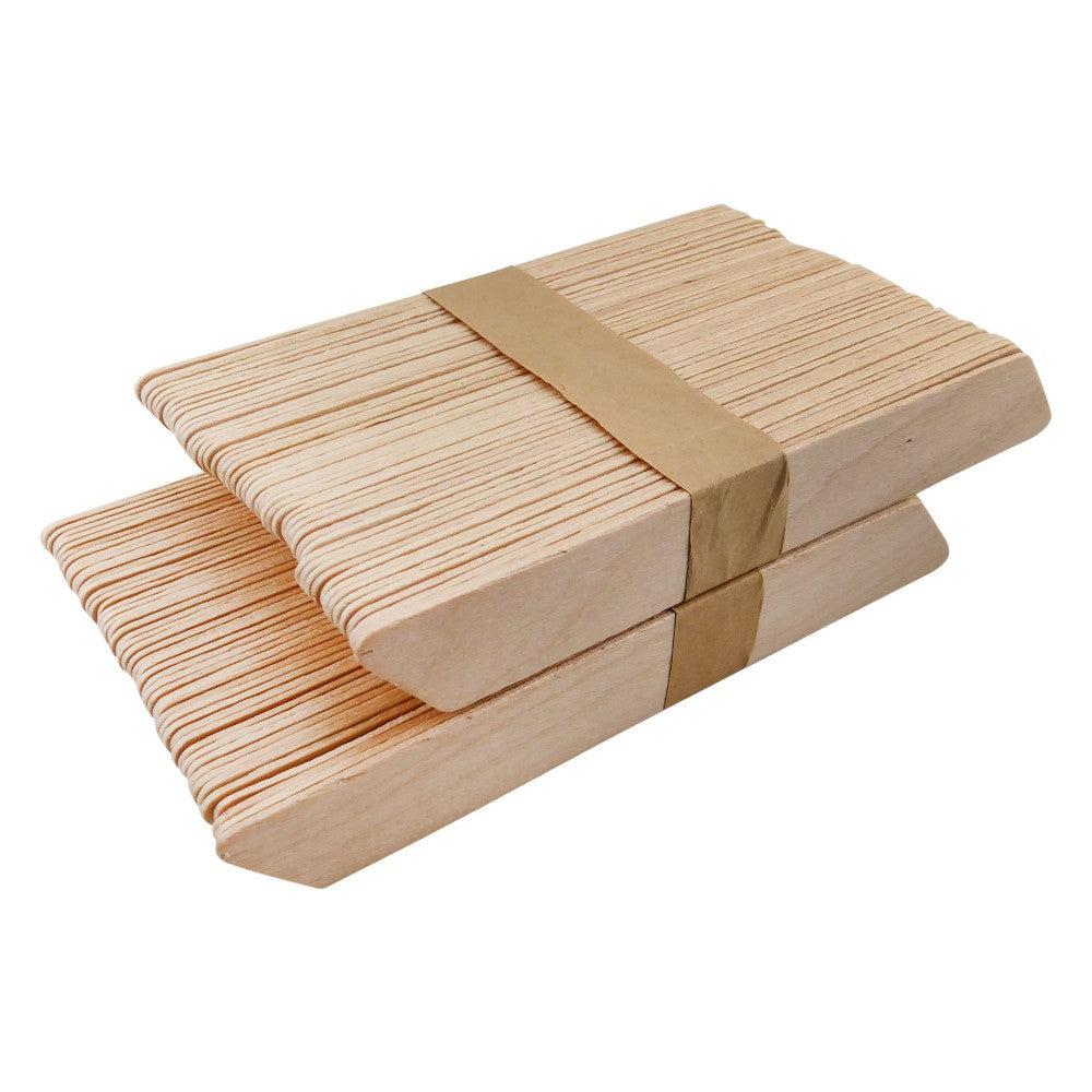Body Waxing Wooden Angled Spatula Applicators – 100 Pack