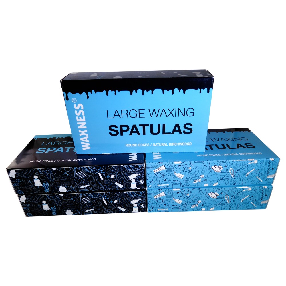 Waxness Wooden Spatula Applicators Roud Edges 100 Pack