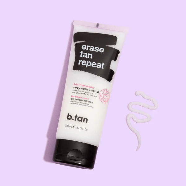 B.Tan Erase Tan Repeat Wash + Scrub 8 oz