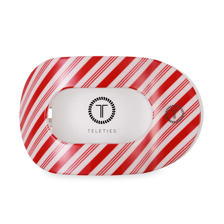 Teleties Flat Clip Round Large - Candy Cane
